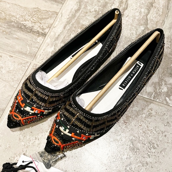 Alice + Olivia Lenora Slip-On Stitch Ballet Flats, Size 39.5 New in Box $395 - Picture 3 of 12